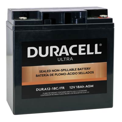 Duracell Ultra 12V 18AH AGM Sealed Lead Acid Battery M6 Insert Terminals