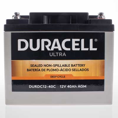 Duracell Ultra 12V 40AH Deep Cycle AGM Battery with M6 Insert Terminals