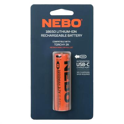 NEBO High-Capacity 18650 USB-C Rechargeable Lithium-Ion Battery 3200mAh Flashlight Power