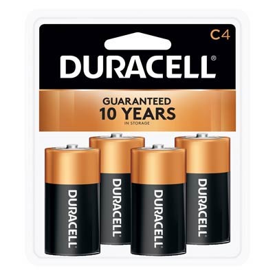 Duracell Coppertop 1.5V C LR14 Alkaline Batteries - Long-Lasting Power 4-Pack