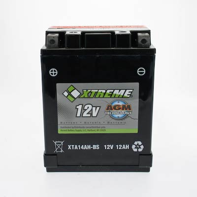 Xtreme 14AH-BS 12V 205CCA AGM Powersport Battery for Motorcycles ATVs