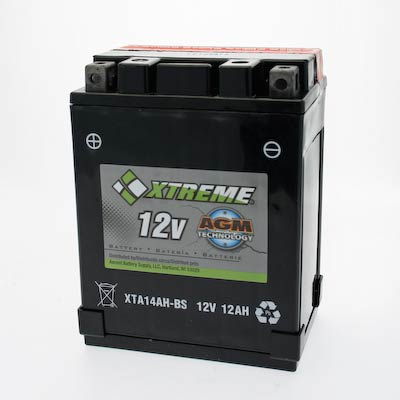 Xtreme 14AH-BS 12V 205CCA AGM Powersport Battery for Motorcycles ATVs