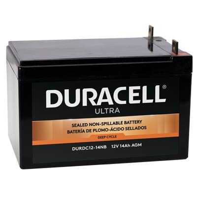 Duracell Ultra 12V 14AH Deep Cycle AGM SLA Battery M5 Nut Bolt Terminals