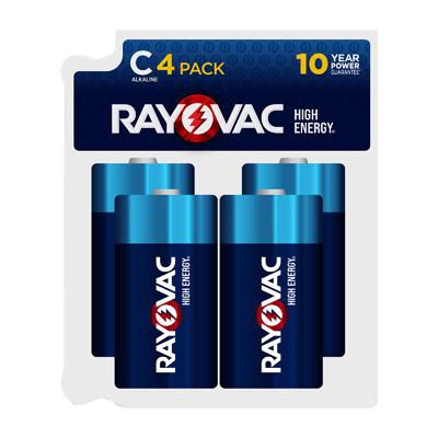Rayovac High Energy 1.5V C LR14 Alkaline Batteries 4-Pack for Everyday Electronics